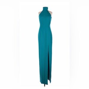 JAYGODFREY Teal Halter Maxi Dress